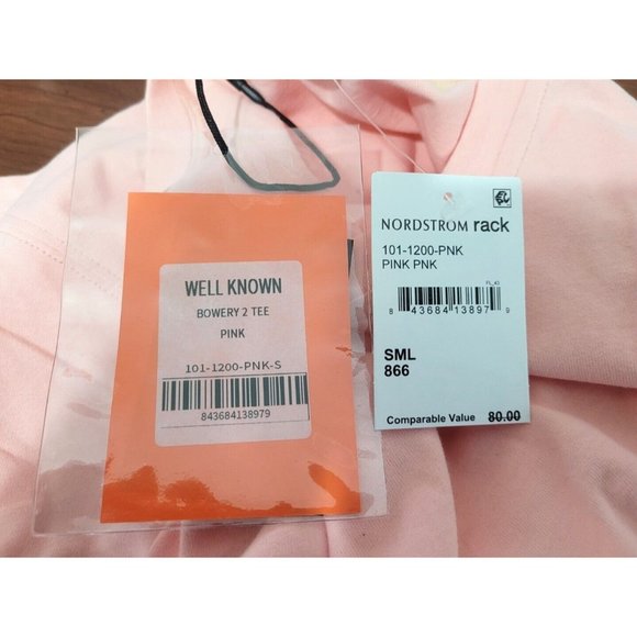 Well Known Studios Bowery 2 Pink Crew Neck Tee NEW Men's Size S Ringer T Shirt - Picture 9 of 10